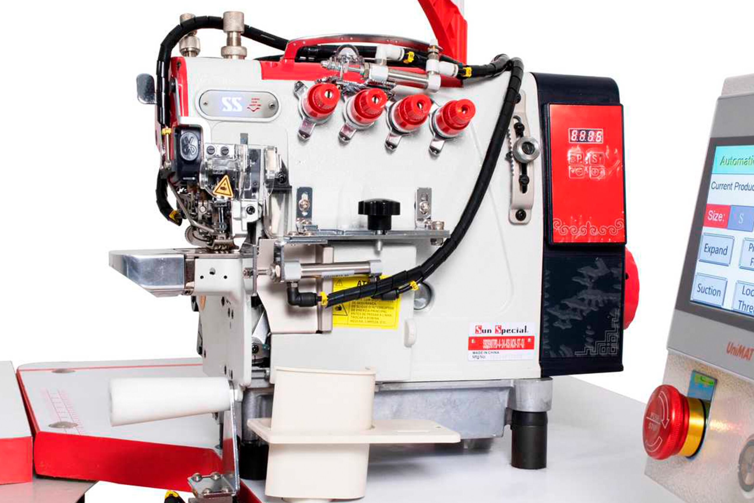 Máquina de Costura Industrial Automática Ponto Cadeia para Aplicação de Punho SSQ90-TPD424/KS/ACH-ST-QI 220V - Sun Special